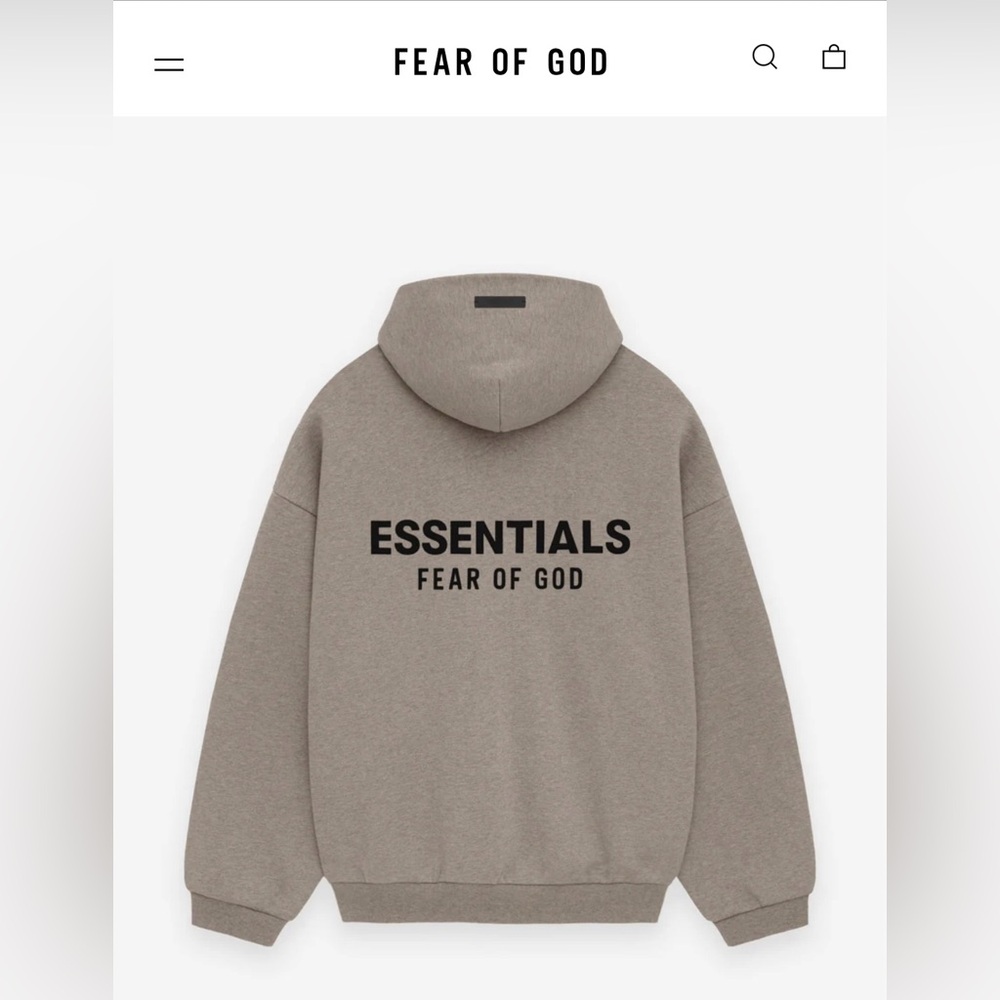 NWT FEAR OF GOD - ESSENTIALS Fleece Hoodie, Heather Gray (Men’s Small)